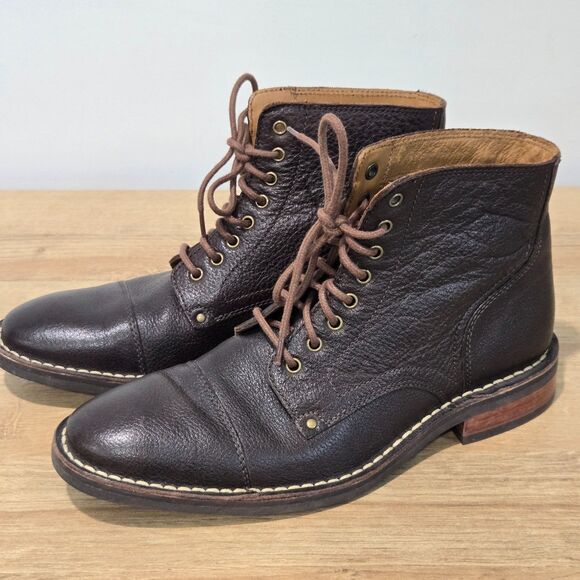 Cole Haan Canton Men's 7 Brown Chukka Leather Boots Ankle Cap Toe Lace Up shoes - Picture 2 of 8